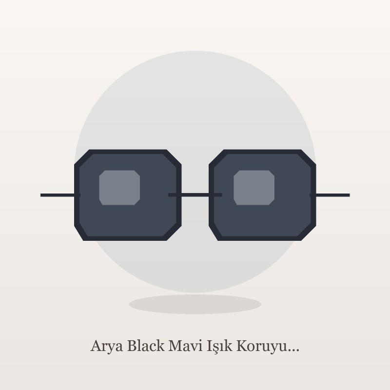 Arya Black Mavi Işık Koruyucu Gözlük